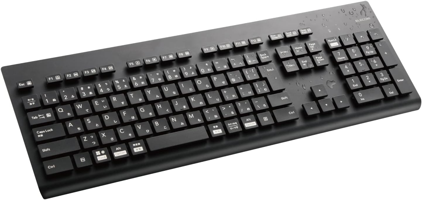 エレコム(ELECOM) 洗える 抗菌 Bluetoothキーボード TK-WS03BMKBK 2022