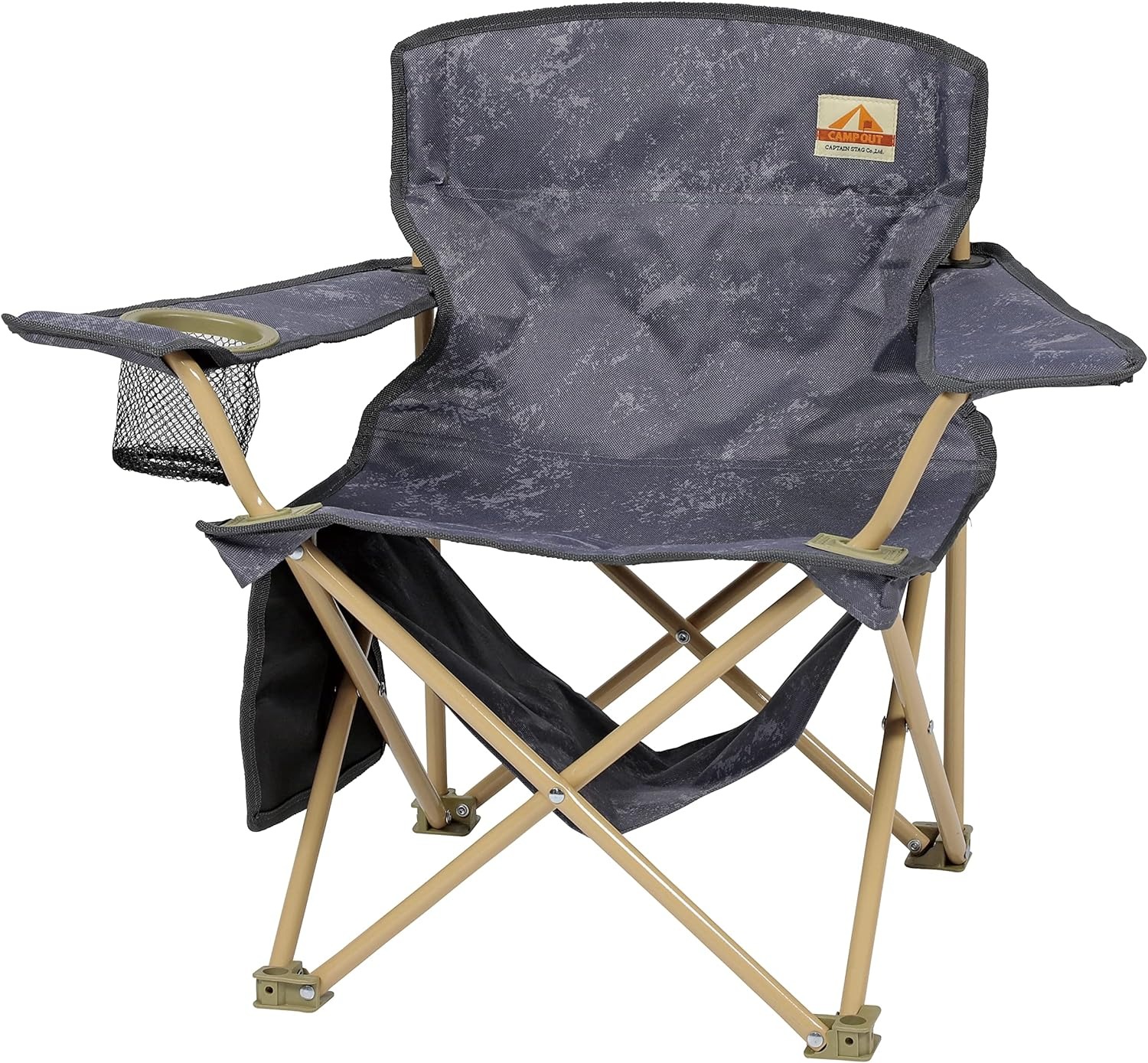 キャプテンスタッグ(CAPTAIN STAG) キャンプアウト 棚モック付ラウンジチェアミニ UC-1860