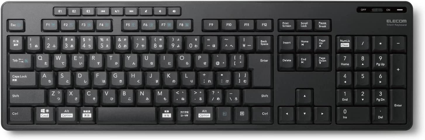 エレコム(ELECOM) Bluetooth静音フルキーボード TK-FFBM03SKBK