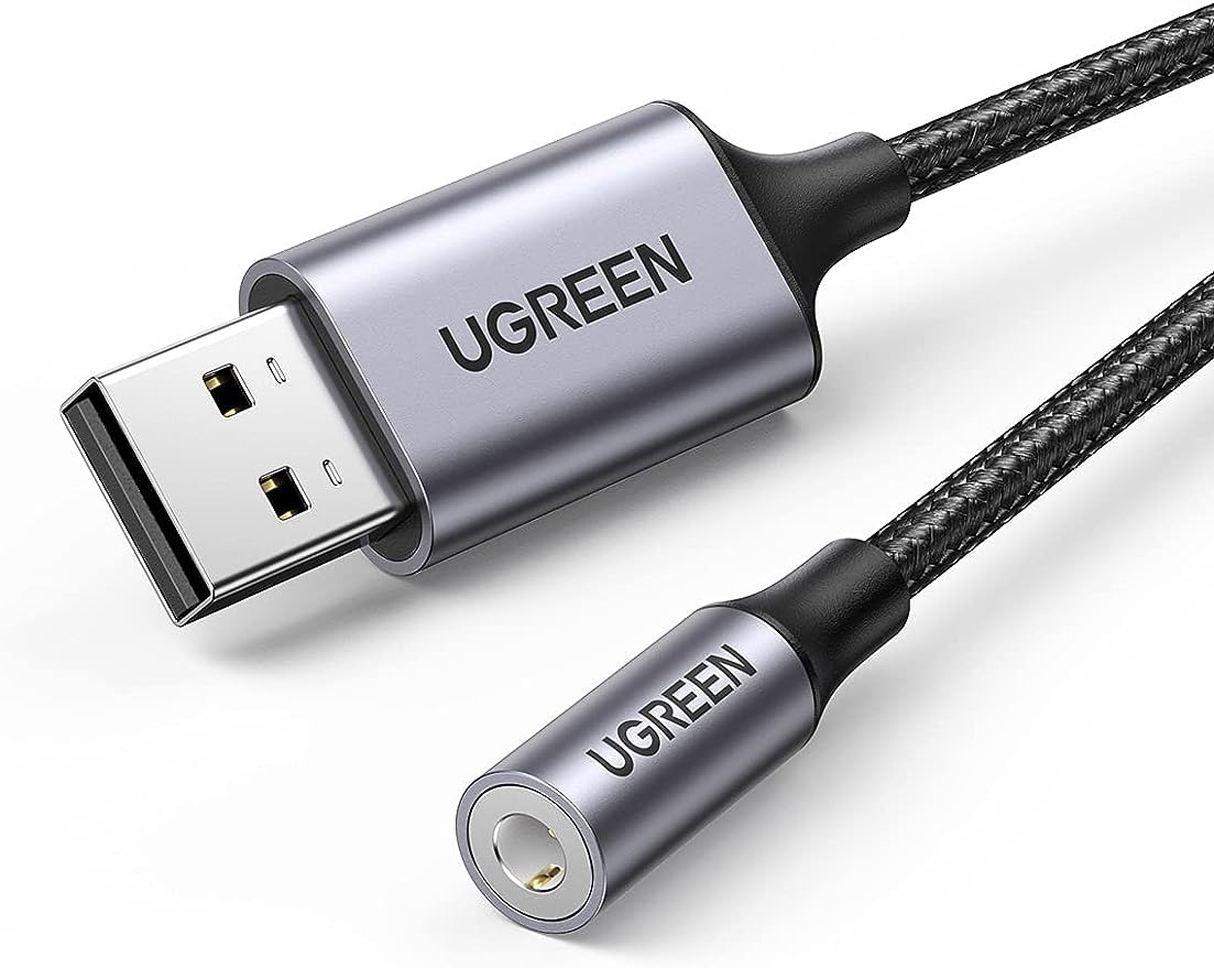 UGREEN USBオーディオ変換アダプタ USB2.0 to 3.5mm 変換ケーブル 30757 2021