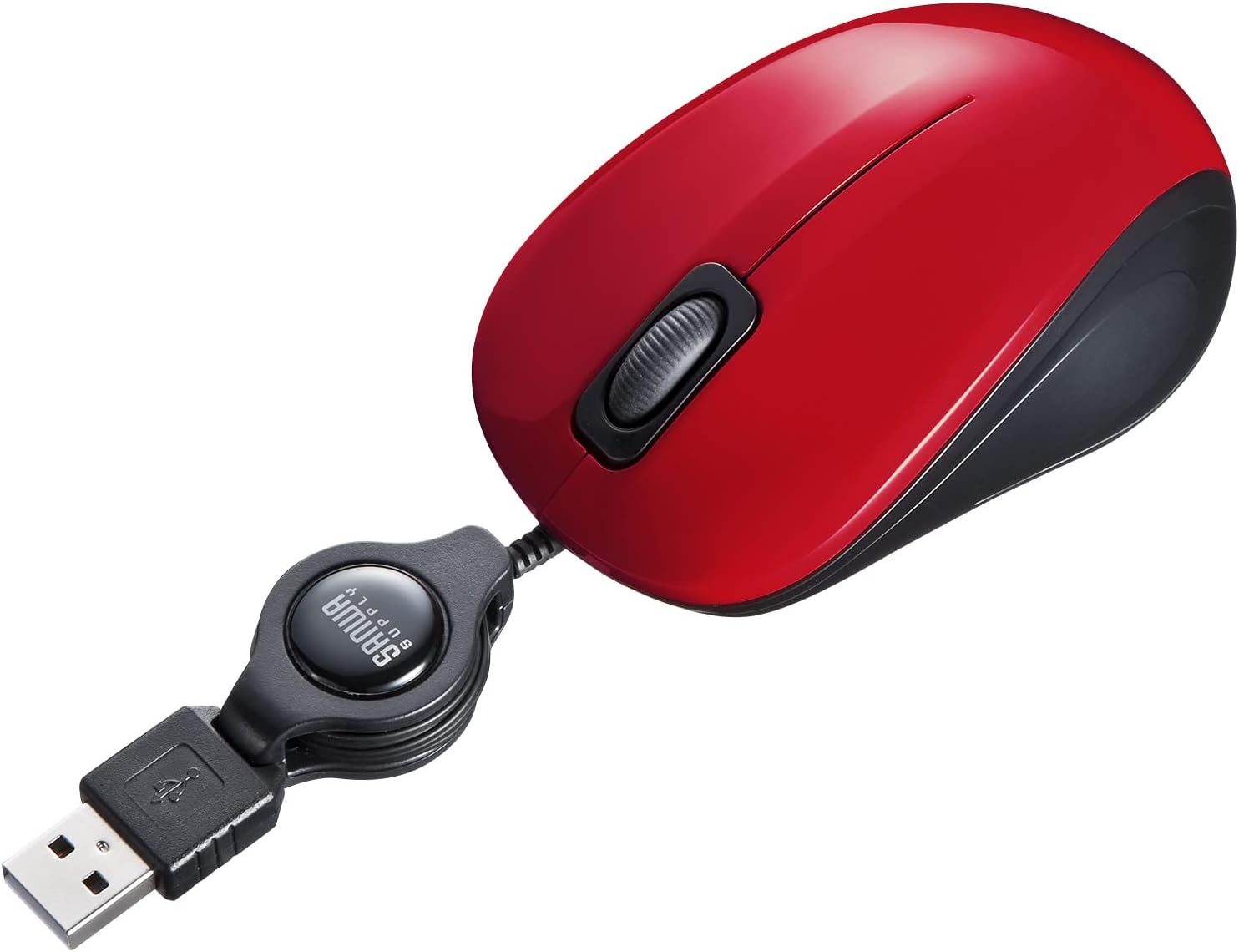 サンワサプライ(SANWA SUPPLY) 抗菌・静音有線巻取りブルーLEDマウス MA-MBSK315 2023