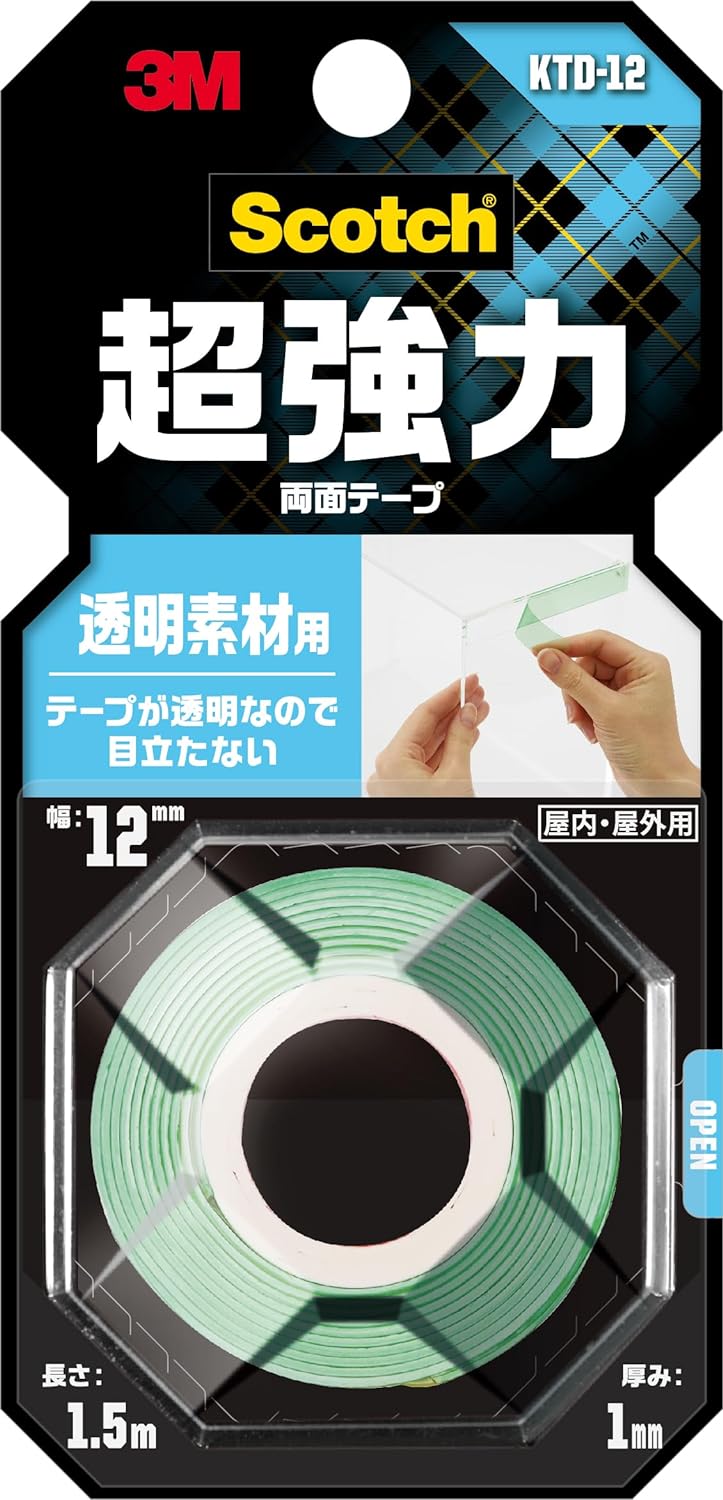 スリーエム(3M) スコッチ 超強力両面テープ 透明素材用 KTD-12