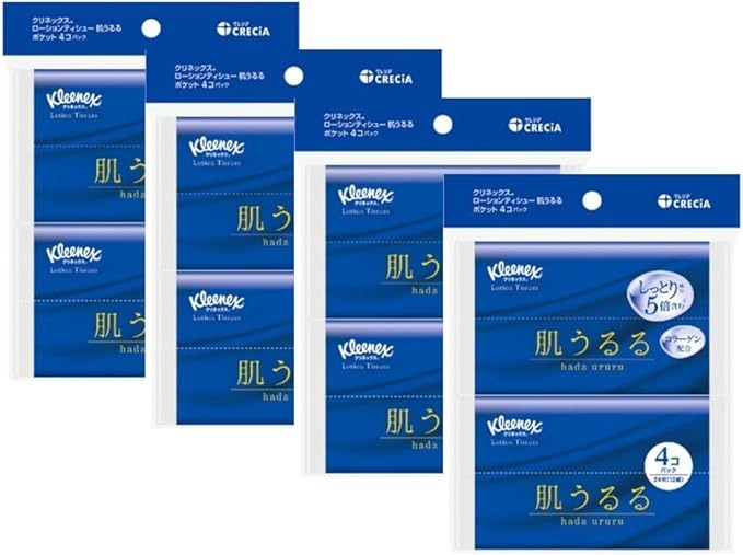 日本製紙クレシア クリネックス ティシュー ローション 肌うるる ポケット 4個パック