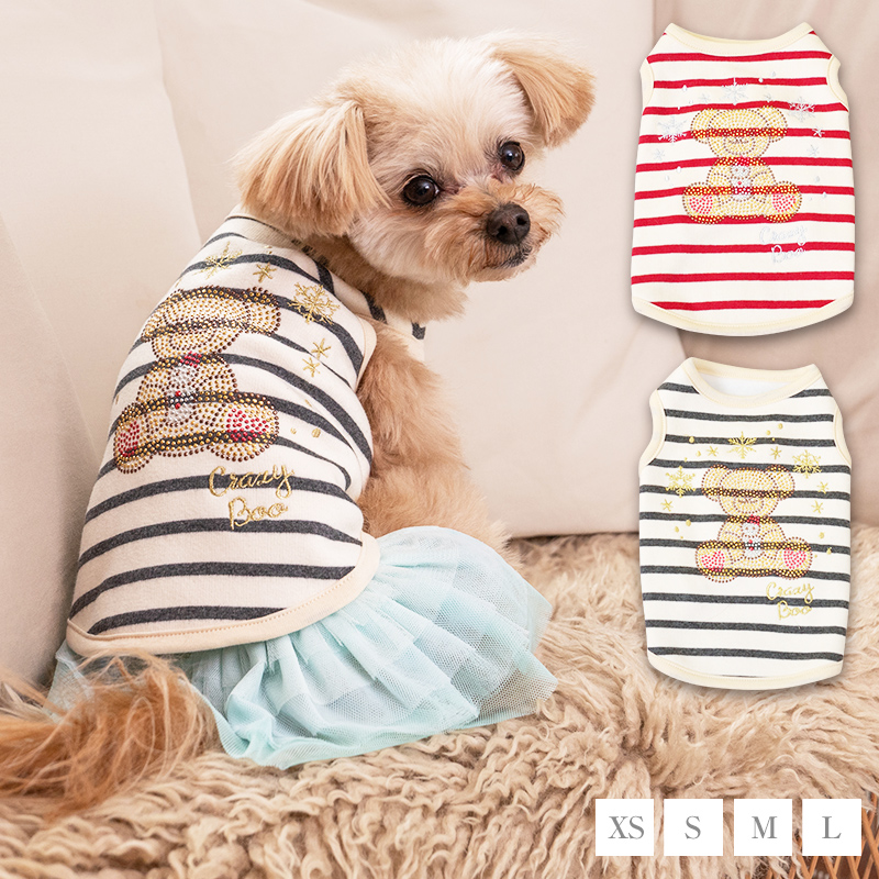 クレイジーブー(CRAZYBOO) くまさんと雪だるま タンクトップ