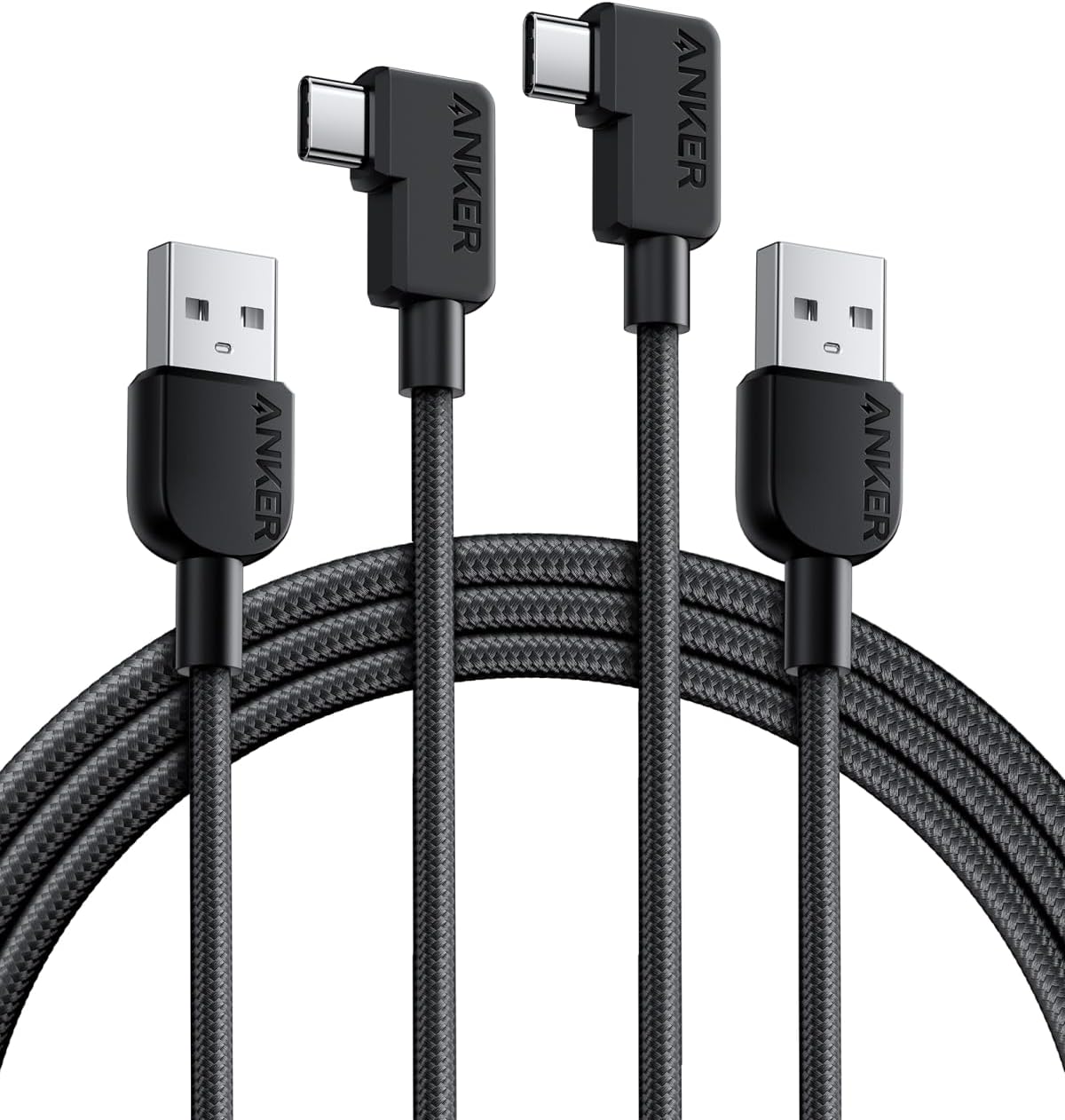 アンカー(ANKER) USB-C & USB-A ケーブル L字 高耐久ナイロン 1.8m 2本セット B81J6011