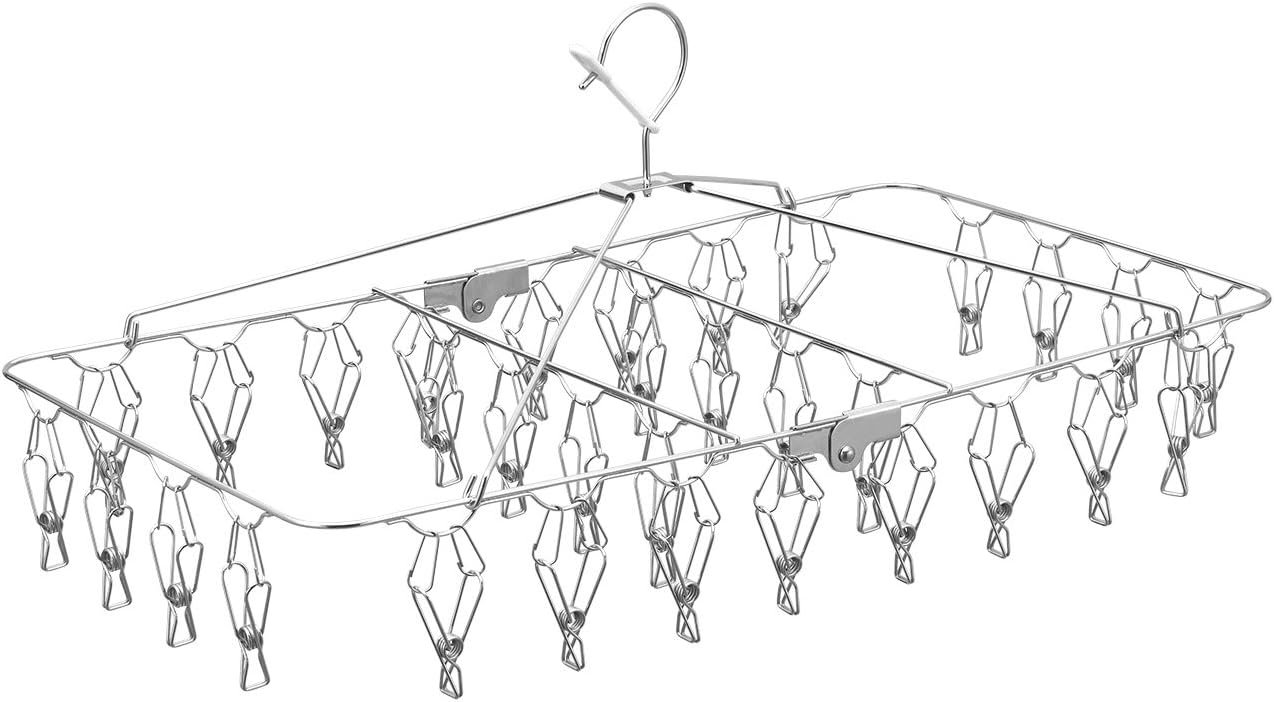 レック(LEC) オールステンレス 小物 角ハンガー 32ピンチタイプ W-438