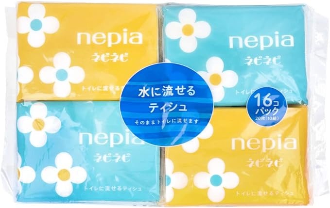 王子ネピア ネピア ネピネピ 水に流せるポケットティシュ 16個パック