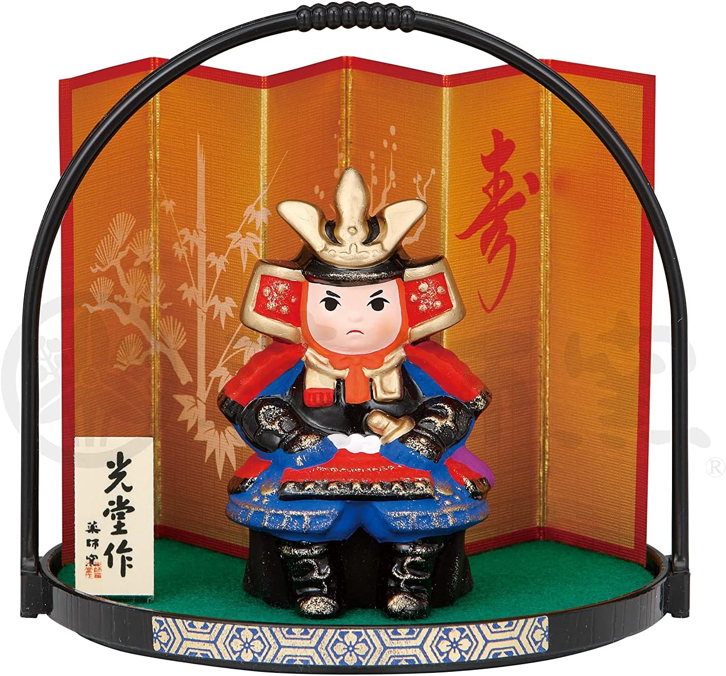 中外陶園 薬師窯 五月人形 錦彩初陣大将