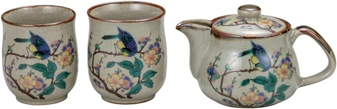 陶らいふ 九谷焼 茶器セット くつろぎ揃 花鳥 k8-584