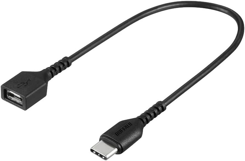 バッファロー(BUFFALO) 変換アダプタ microB to TypeC 15cm ブラック BSMPCADC115BK 2017