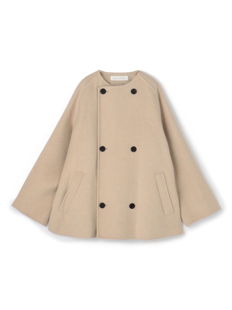 ギャルリー ヴィー(GALERIE VIE) ウールダブルフェイス カラーレス ショートトレンチコート