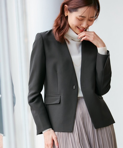 ロペピクニック(ROPE' PICNIC) 360°ウルトラストレッチ セットアップ対応 ノーラペルジャケット