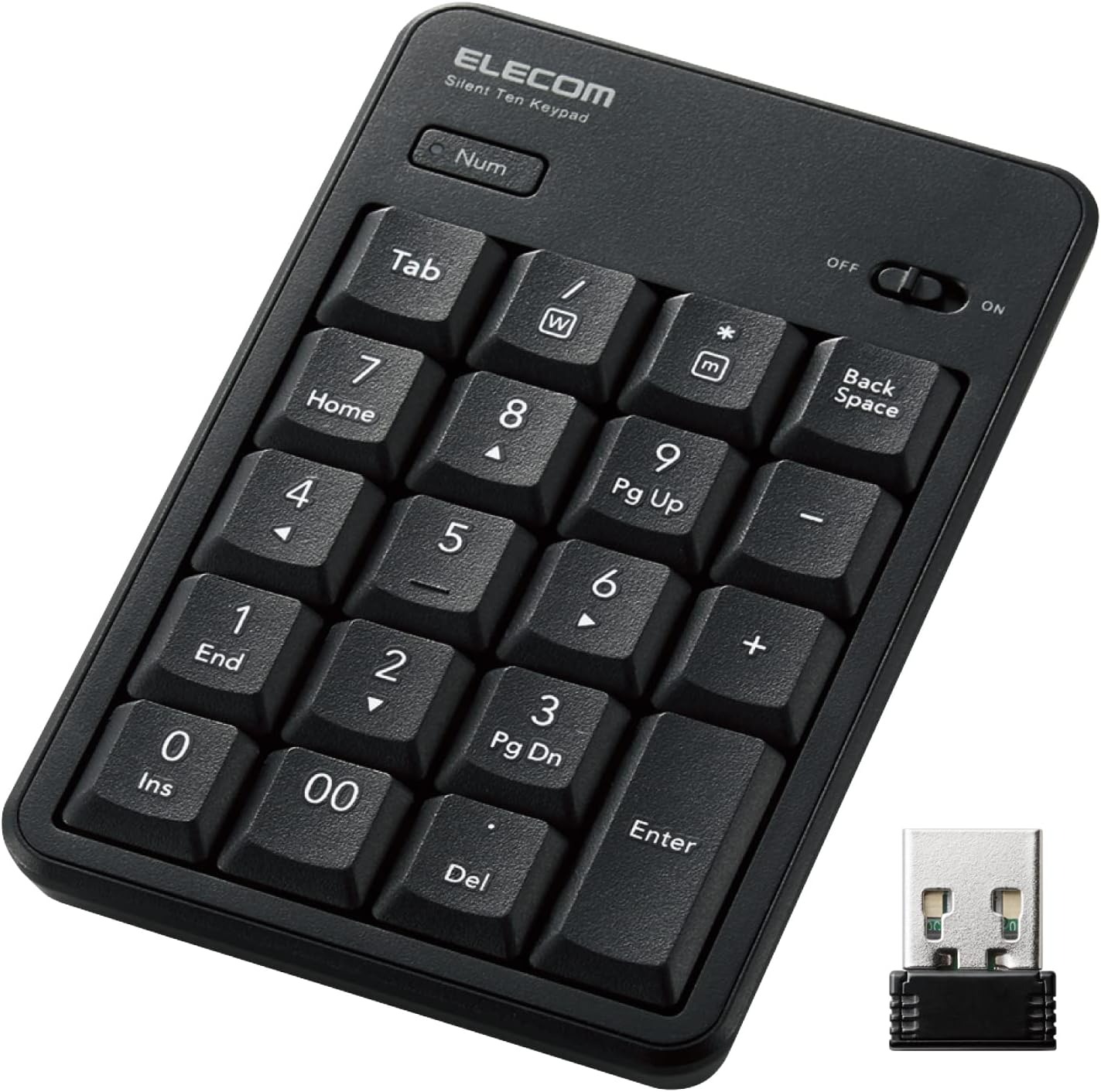 エレコム(ELECOM) 無線静音テンキーパッド TK-TDM022SKBK