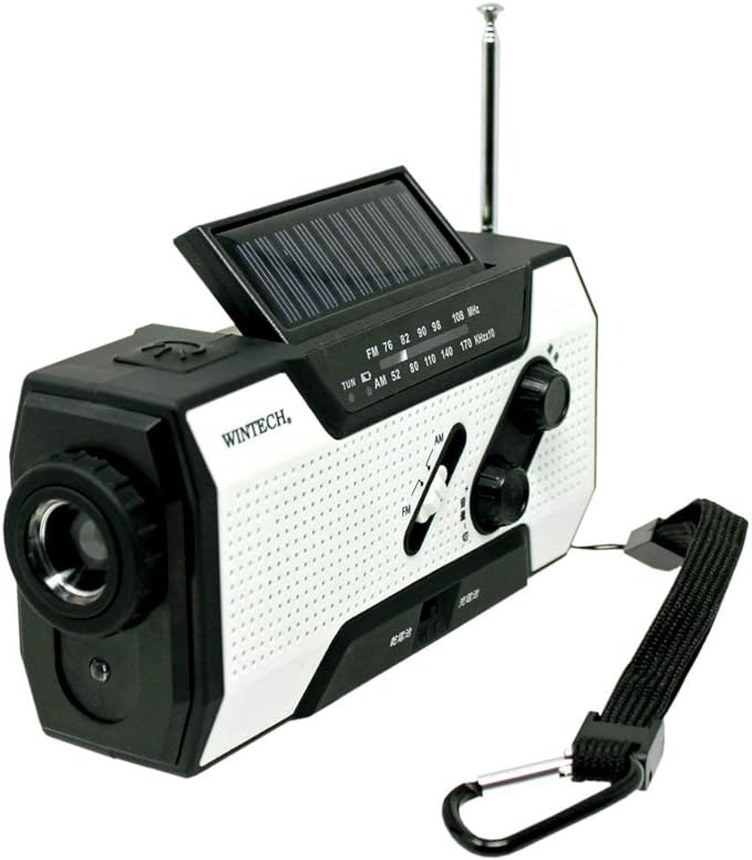 WINTECH 防滴手回し充電ラジオライト KDR-201WP