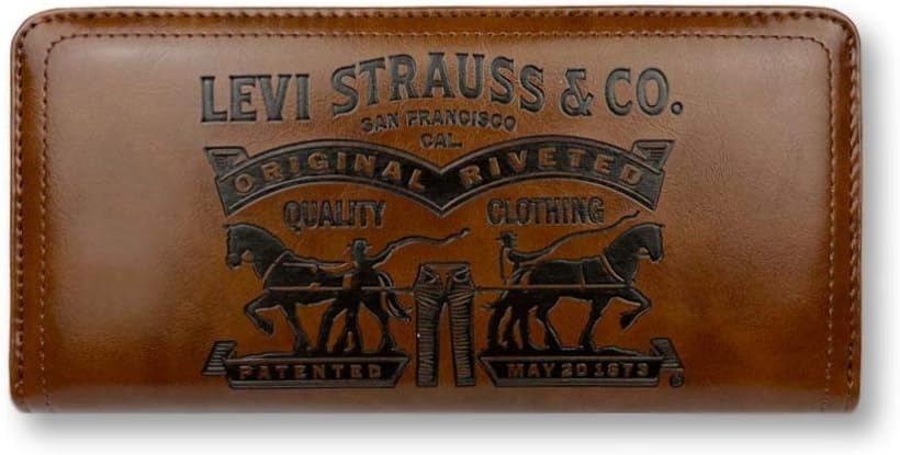 リーバイス(LEVI’S) ラベルパッチデザイン型押し ラウンドファスナー 長財布