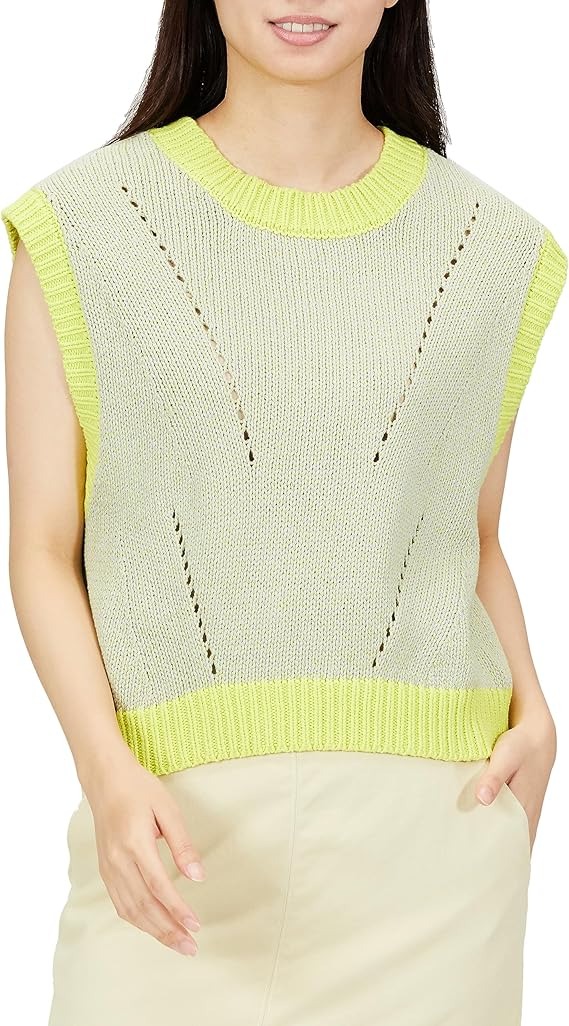 ビス(VIS) 前後2WAY配色ニットベスト