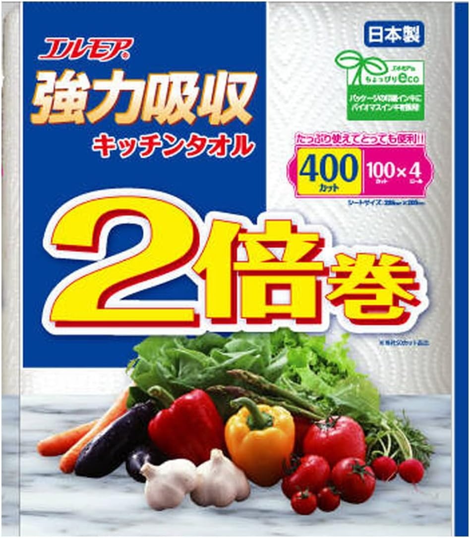 カミ商事(Kami Shoji) エルモア 強力吸収キッチンタオル2倍巻