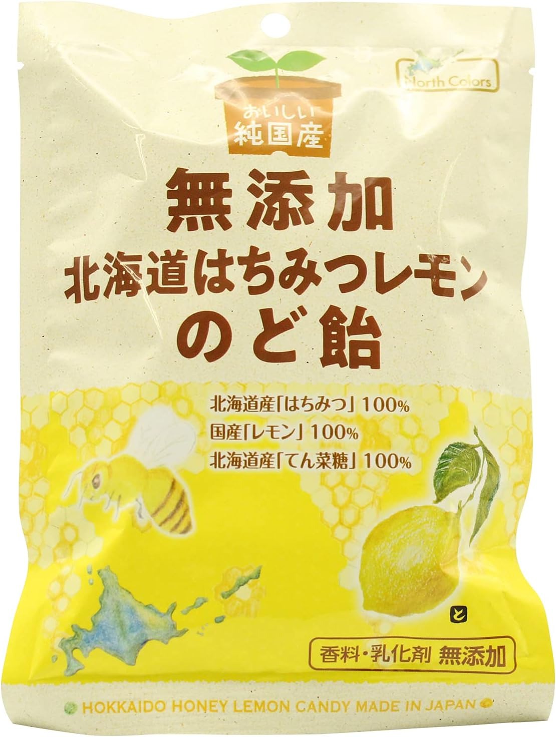 ノースカラーズ 純国産 北海道はちみつレモンのど飴