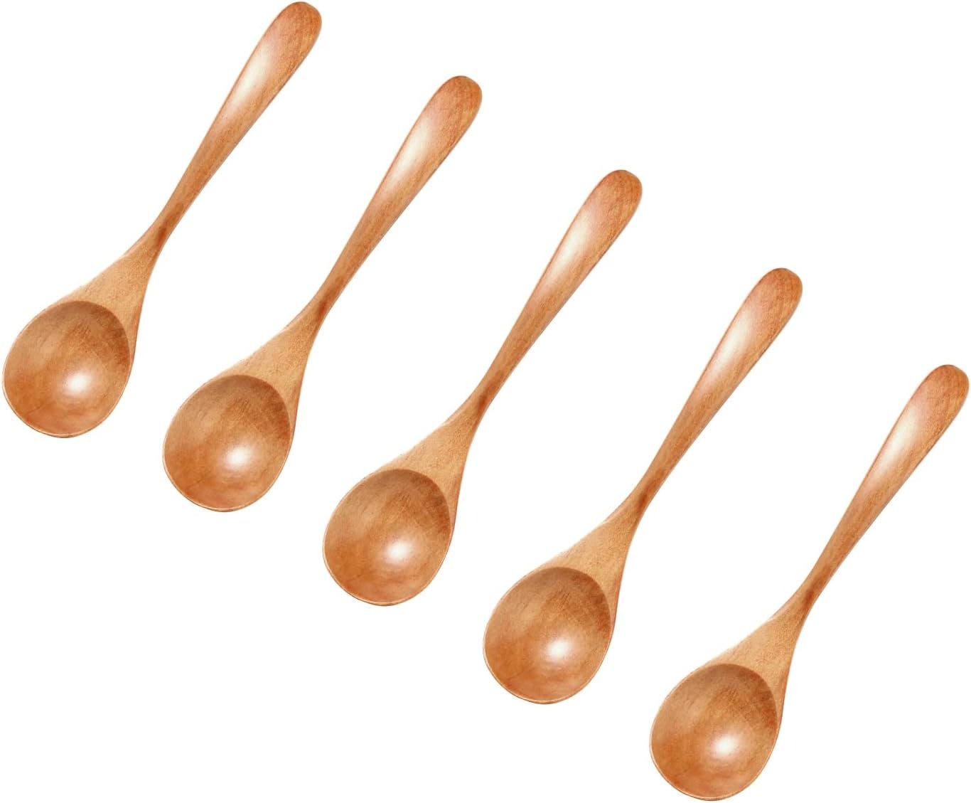 kicoriya 5本セット 天然木製 カフェ風 ティースプーン