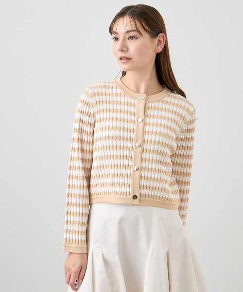 アナイ(ANAYI) ウェーブボーダージャケット カーディガン