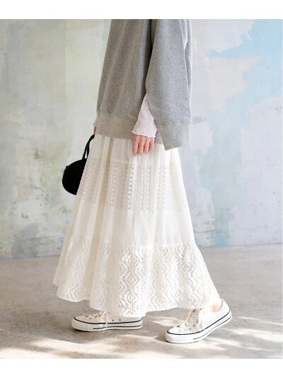 ジャーナルスタンダード レリューム(JOURNAL STANDARD relume) レースMIXタックスカート