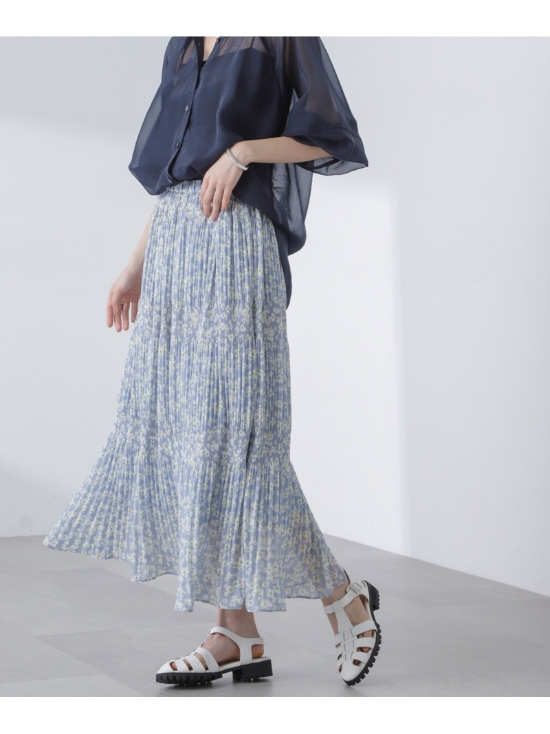 ナノユニバース(nano・universe) 小花柄マジョリカプリーツスカート