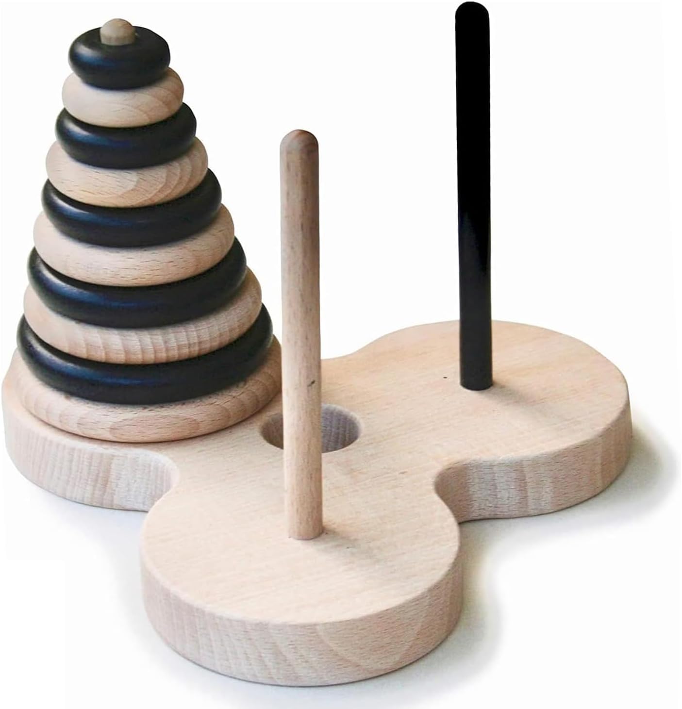 木のおもちゃ製作所 銀河工房 ハノイの塔 10段 ゼブラバージョン