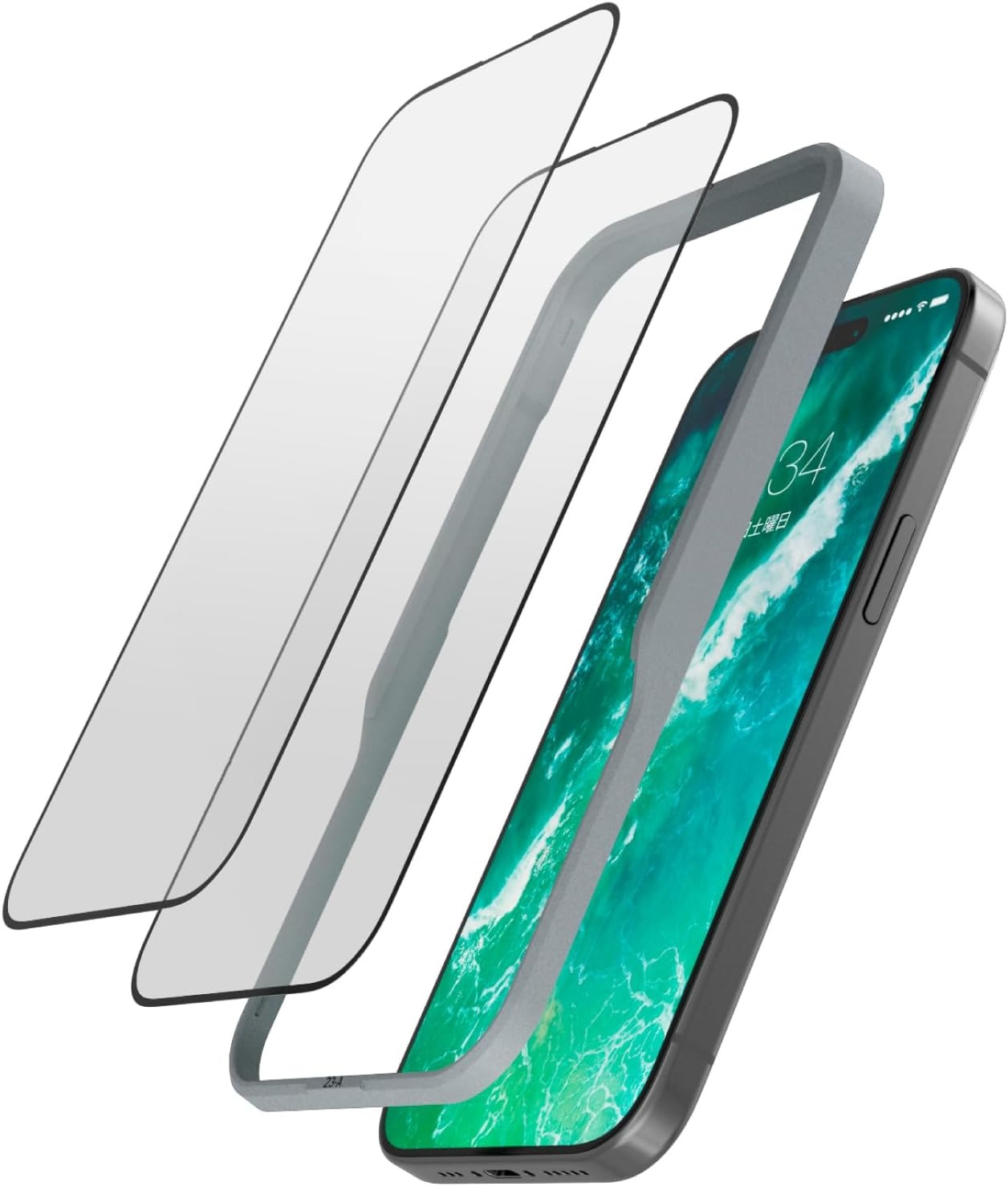 エレコム(ELECOM) iPhone 15 ガラスフィルム 高透明 PM-A23AFLGG 2024