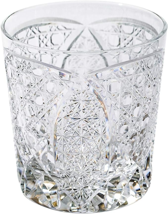 太武朗工房(TABLEAU) 菊繋ぎに籠目紋 オールドグラス 透き 5136-30