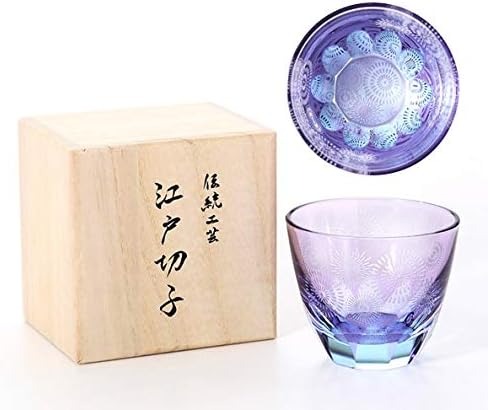 グラスラボ(GLASS LAB) 砂切子 花火 金紫×ライトブルー