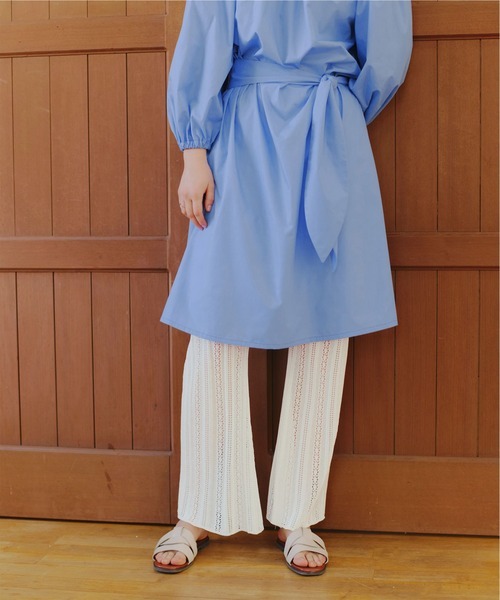 ティティベイト(titivate) レースフレアニットパンツ