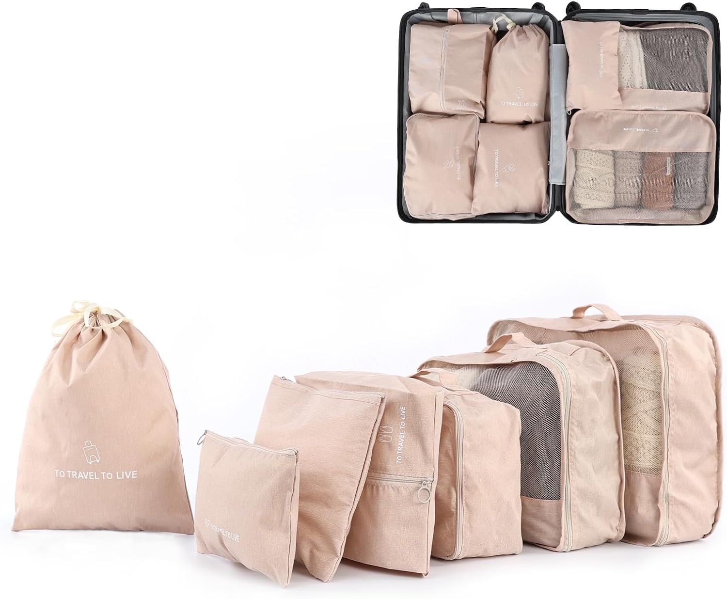 タビトラ(TABITORA) 収納バッグ スーツケース整理用インナーバッグ 7点セット SND2003B