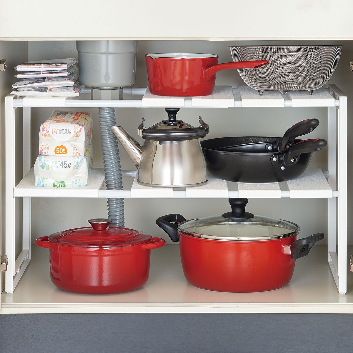 ニトリ(NITORI) シンク下伸縮ラック イータ 奥行30cm 8987839