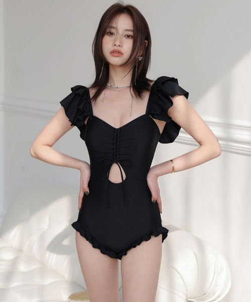 オシャレボ(OSYAREVO) ダブルフリル ワンピース 水着