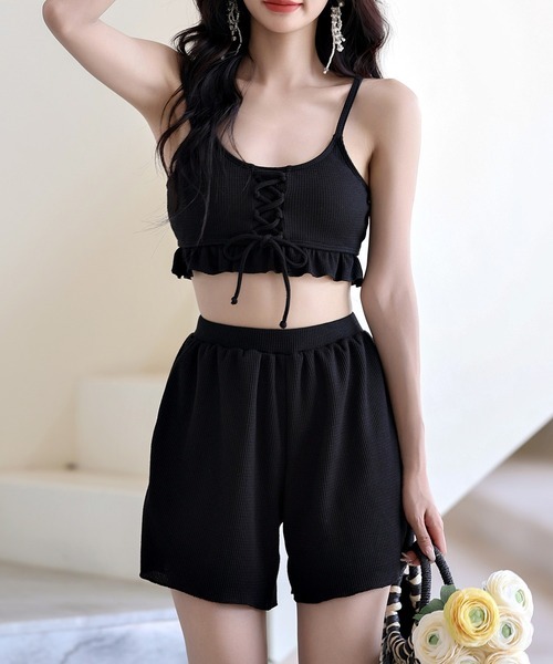 テディショップ(TeddyShop) ワッフルレースアップビキニ