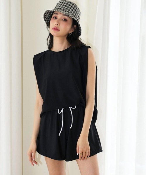 オシャレボ(OSYAREVO) ノースリーブ ラッシュガード 水着 セットアップ