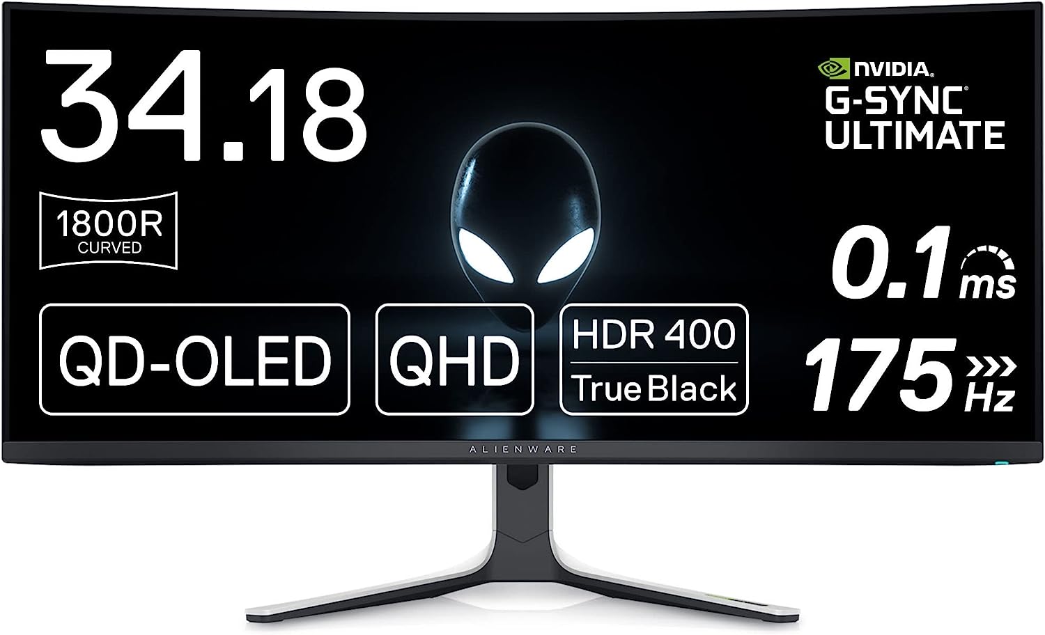 デル(Dell) Alienware 34 曲面 QD-OLED ゲーミングモニター AW3423DWF 2022