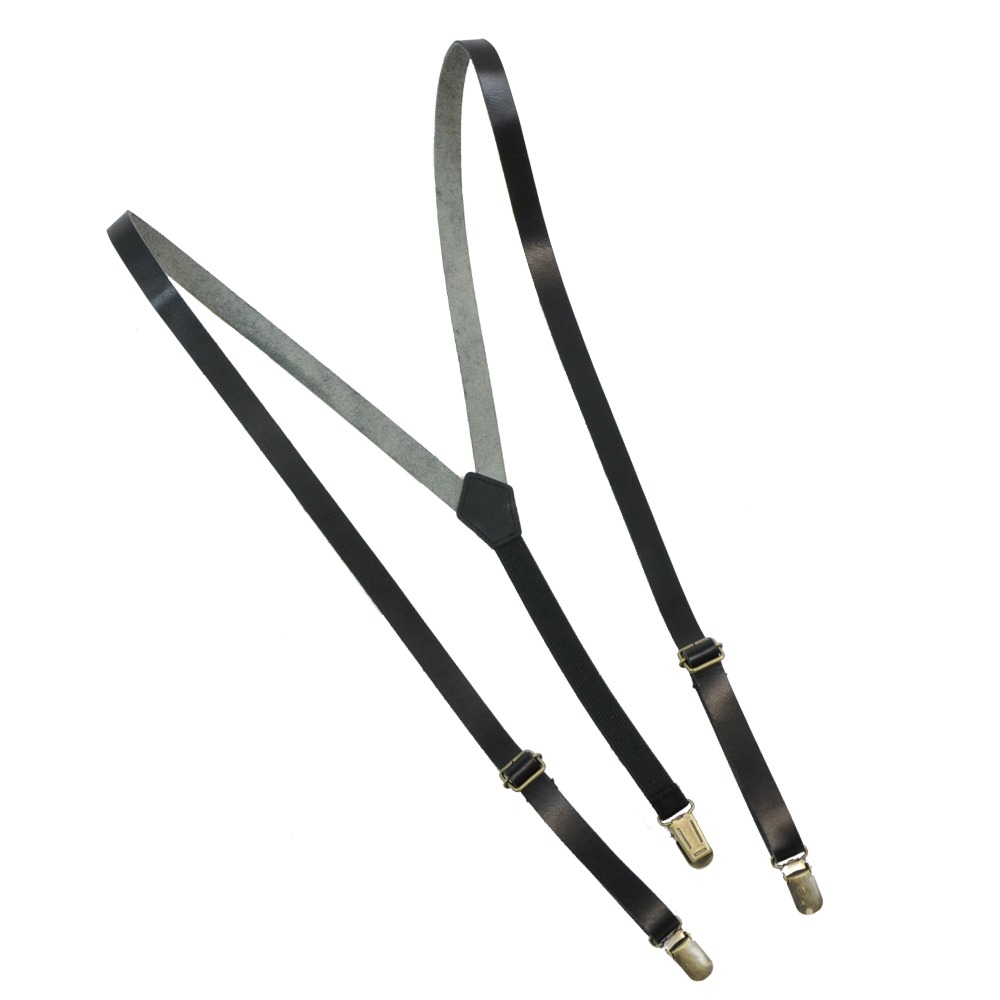 BELMANI 栃木レザーのナローサスペンダー