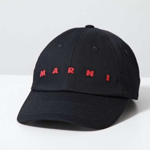 マルニ(MARNI) 刺しゅうロゴ入り オーガニックギャバジン製キャップ