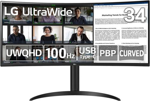 LGエレクトロニクス(LG Electronics) 34インチ 曲面型ウルトラワイドモニター 34WR55QC-B 2023