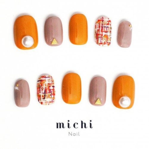 ミチネイル(michi nail) こっくりツイードネイル