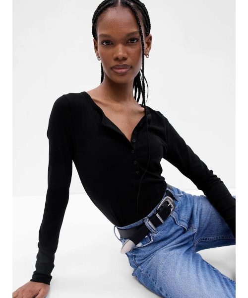 ギャップ(GAP) モダン ヘンリーネックTシャツ