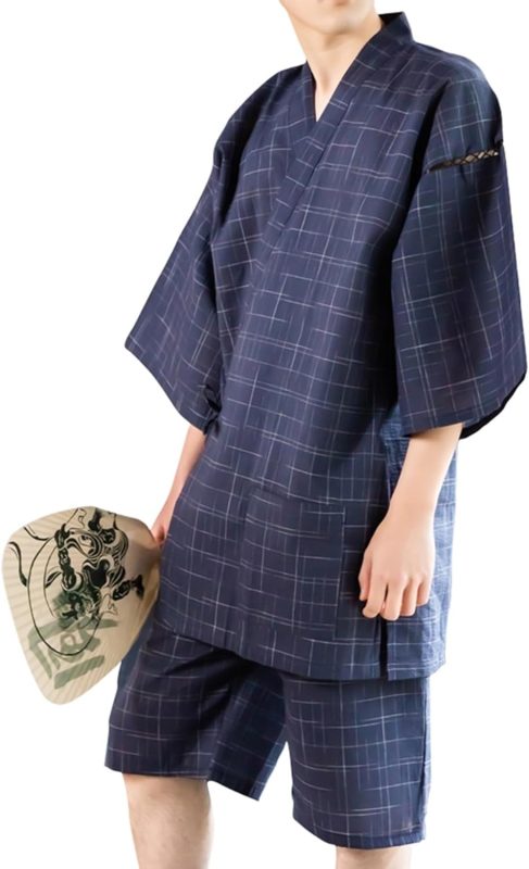 京都きもの町 しじら織り 綿麻甚平