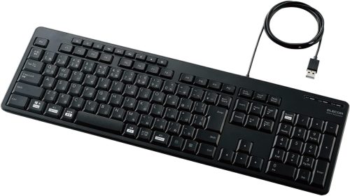 エレコム(ELECOM) 有線静音フルキーボード TK-FCM114SK 2021