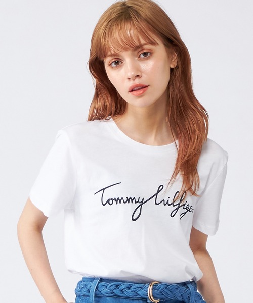 トミーヒルフィガー(TOMMY HILFIGER) ロゴクルーネックTシャツ