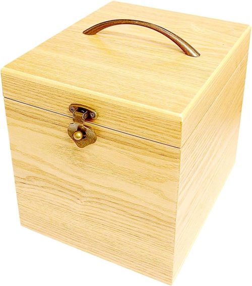 ナチュラルウッド 縦型 コスメボックス ロングミラー