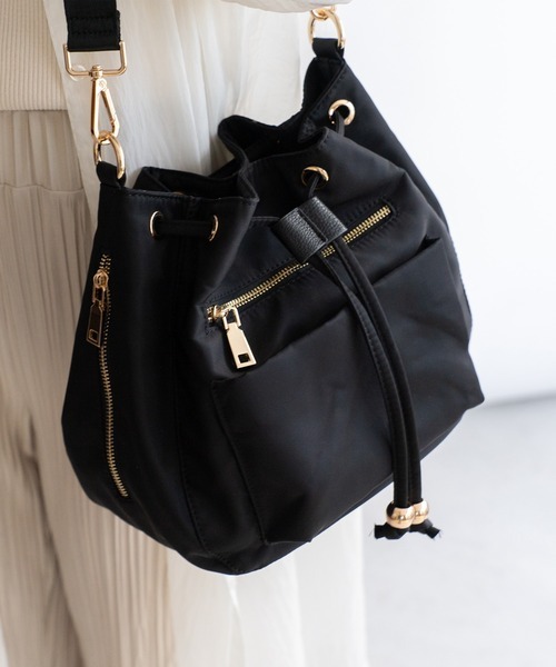 ヴィータフェリーチェ(VitaFelice) 10ポケット巾着ショルダーバッグ