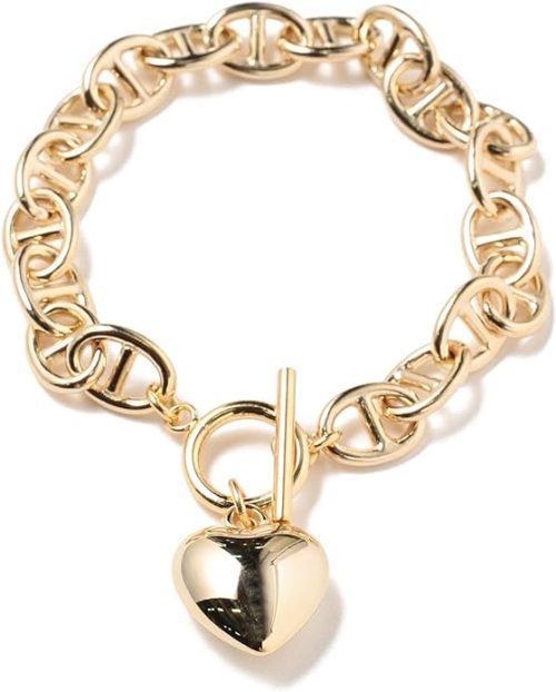 レイビームス(Ray BEAMS) マリンチェーン マンテル ハート ブレスレット