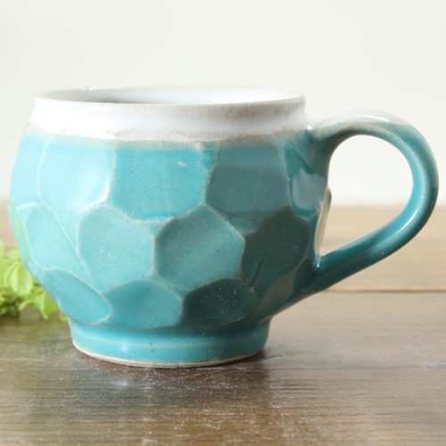 横山陶芸 釉シリーズ 荒々しい面取りと重厚感のあるどっしりマグカップ