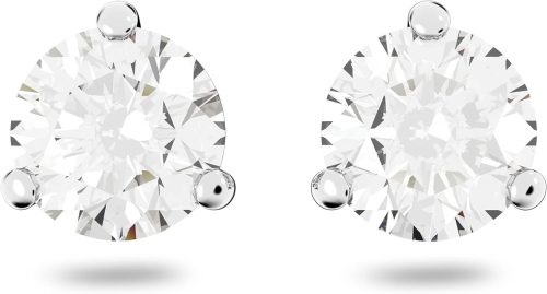 スワロフスキー(Swarovski) Solitaire スタッドピアス ラウンドカット ホワイト ロジウム・プレーティング
